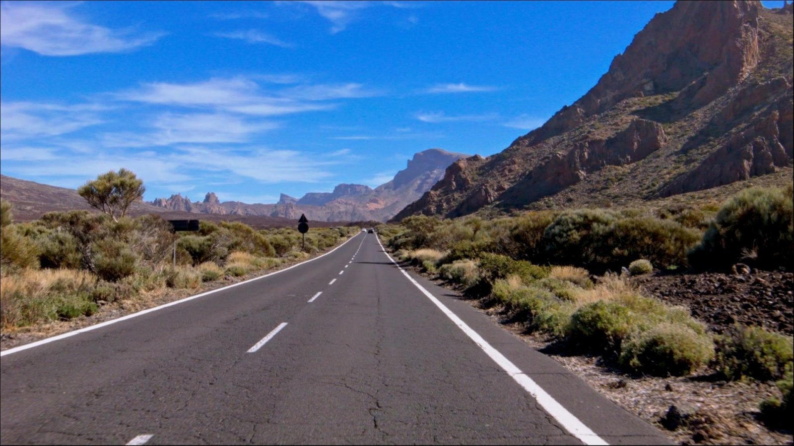 Tenerife volcano road across the Teide National Park