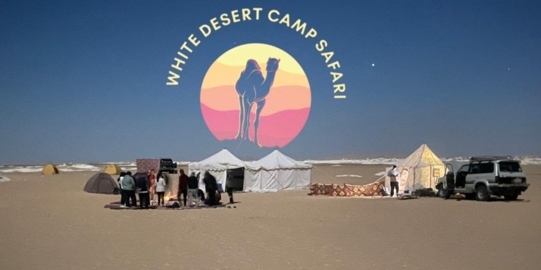 White desert camp overnight