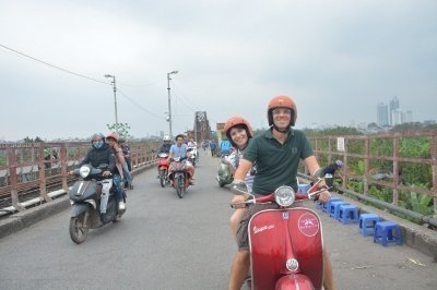 Hanoi Sunset Vespa Tour: BBQ, Old Quarters & Red River Views