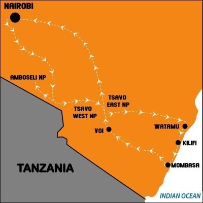 16 day 4x4 Self-drive with Rooftent through Kenya! Kilimanjaro Route