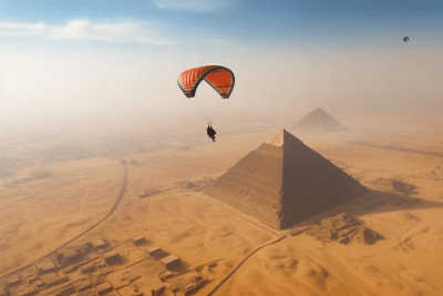 Sky Diving On the Pyramids in Egypt
