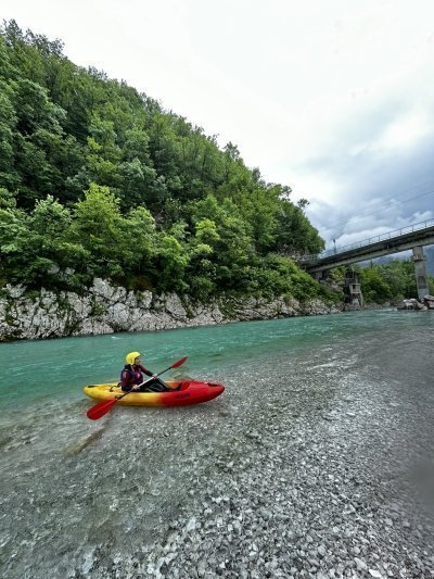 Kayak trip on Soča river, for beginners