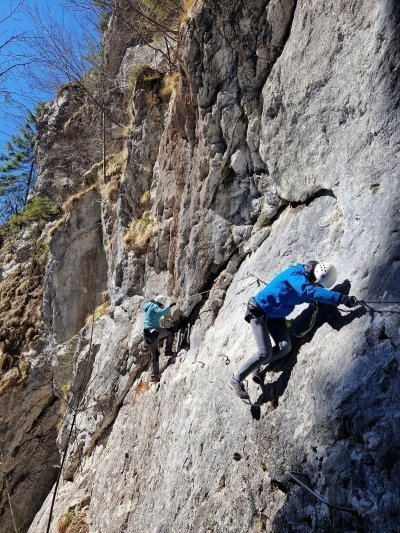 Via-Ferrata in the wild gorge