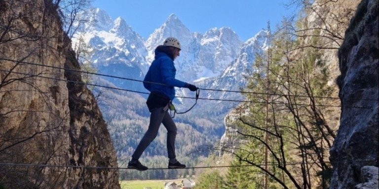 Via-Ferrata in the wild gorge
