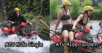 ATV QUAD/ATV Ride with track the river bank, Forest, tunel