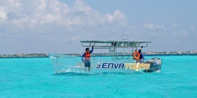 Cancún: Nichupté Lagoon Transparent Boat Tour with Drinks