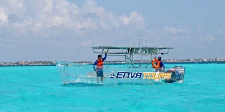 Cancún: Nichupté Lagoon Transparent Boat Tour with Drinks