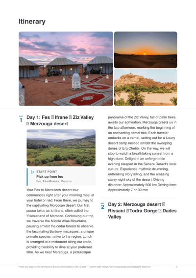 3-Day Fes to Marrakech Sahara Desert Tour with Luxury Camp