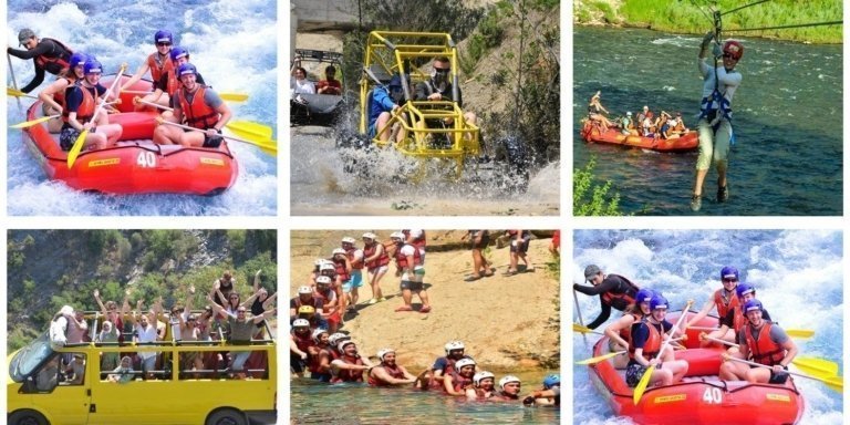 Rafting, Buggy Safari and Zipline Tour with Lunch from Antalya