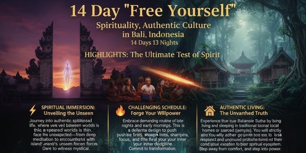 14 Day 'Free yourself'  Spirituality, Authentic Culture  in Bali