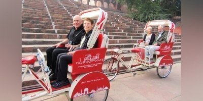 Enjoy a traditional rickshaw ride through Old Delhi
