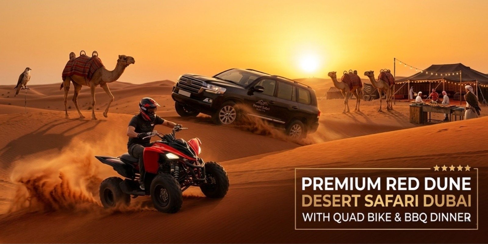 Premium Red Dune Desert Safari Dubai with Quad Bike & BBQ Dinner