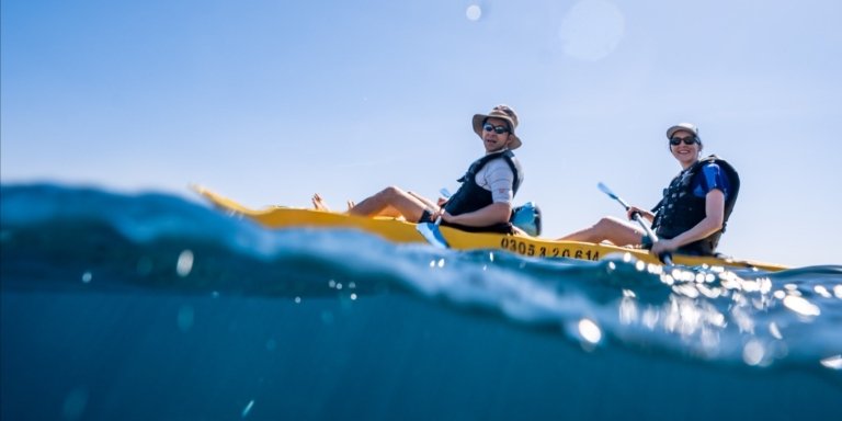 Glass-Bottom Kayaking in Cabo + Snorkeling Tour at Two Bays