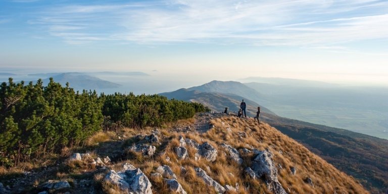 Hiking from the sea to Vojak peak at Mt. Učka