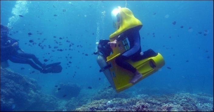 George Bernard Regenerativ Susteen BOB Diving by Underwater Scooter in Tenerife