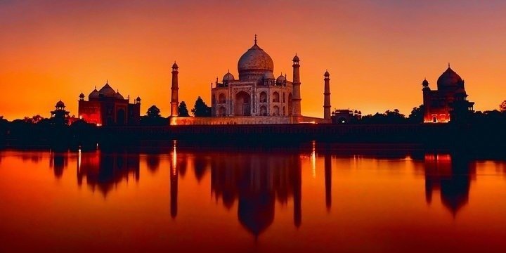 Sunrise And Sunset View of Taj Mahal