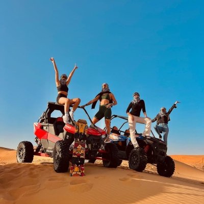 Dubai Desert Safari with BBQ Dinner, Camel Ride and Sand boarding