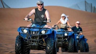 Desert Safari Dubai with ATV Quad Bike, Camel Ride, Sand Board, Dinner