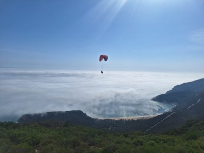 Paragliding tandem flight with instructor
