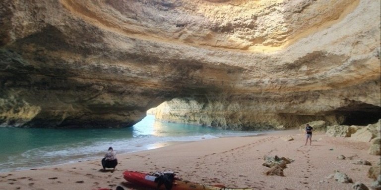 Hidden Benagil caves kayak tour