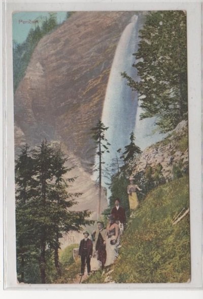 Magical lakes. Waterfall. Mountains.