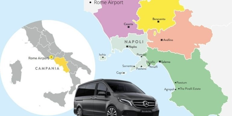 Transfers from Rome to Sorrento or Amalfi Coast and back