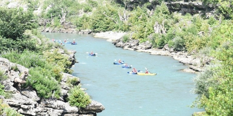 Kayaking in Vjosa river,Albania