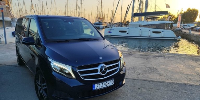 ATHENS AIRPORT  City Port Bus Train TRANSFERS LUX V-CLASS MERCEDES