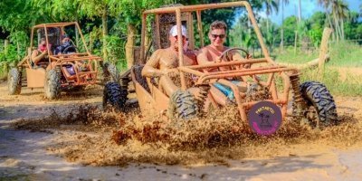 From Bávaro: Double Buggy Tour to Macao Beach and Cenote