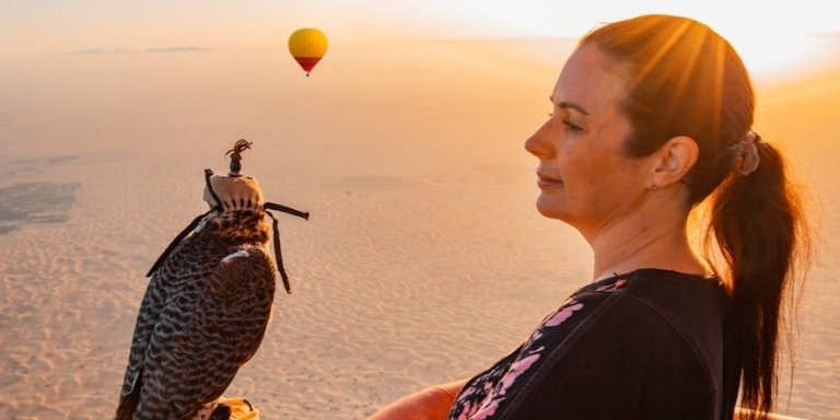 Hot Air Balloon Ride & In-flight Falcon Show with Transfers