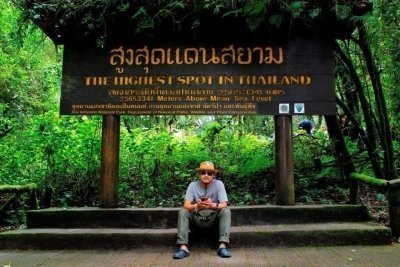 Trek along the waterfalls at the highest mountain in Thailand.