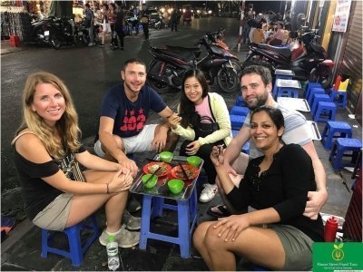 Hanoi walking food tour & train street