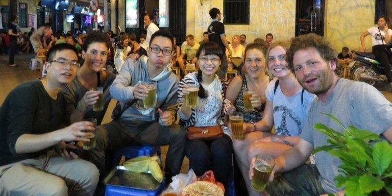 Hanoi walking food tour & train street